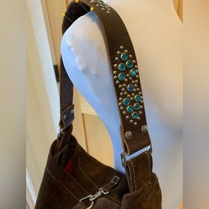Tylie Brown Suede Shoulder bag jeweled